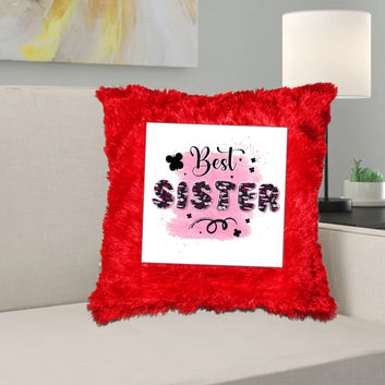 Chillaao Best Sister Fur Pillow