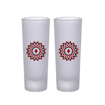 Frosted Shooter Glasses Design - Poker Art