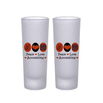 Frosted Shooter Glasses Design -Peace Love Accounting