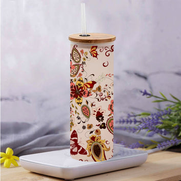 Chillaao Floral pattern Frosted Skinny Tumbler