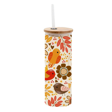 Chillaao Bird Pattern Frosted Skinny Tumbler