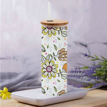 Chillaao Flower Pattern Frosted Skinny Tumbler