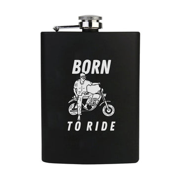 Stainless Steel Engraved Hip Flask Design - Born To Ride