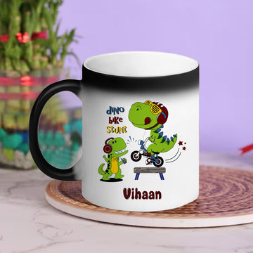 Chillaao Personalised Dino Bike Magic Mug