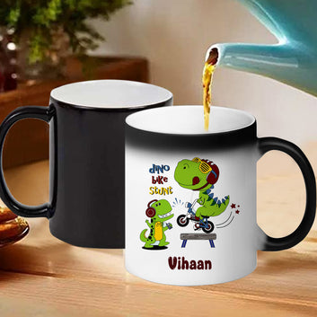 Chillaao Personalised Dino Bike Magic Mug