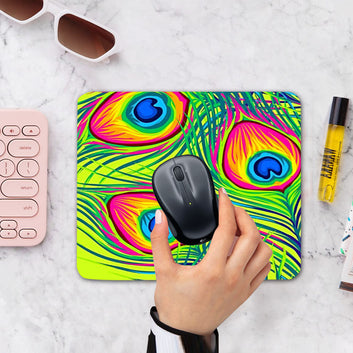 Chillaao Peacock Feather Mouse Pad