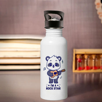 Chillaao I am a rock star panda sipper bottle