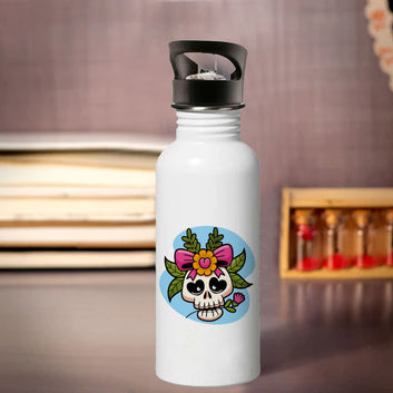 Chillaao beautiful floral skull sipper bottle