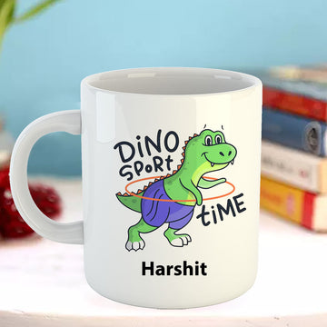 Chillaao  Cute Dino Sport White Mug