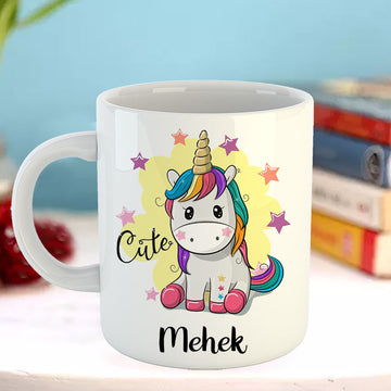 Chillaao Cute Unicorn Personalised   White Mug