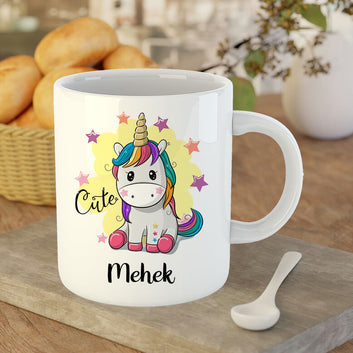 Chillaao Cute Unicorn Personalised   White Mug