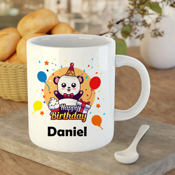 Chillaao Personalised Happy Birthday White Mug