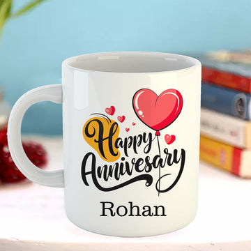 Chillaao Happy Anniversary Personalised  White Mug
