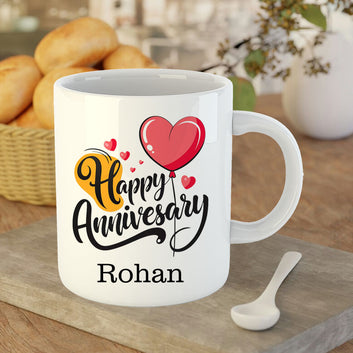 Chillaao Happy Anniversary Personalised  White Mug