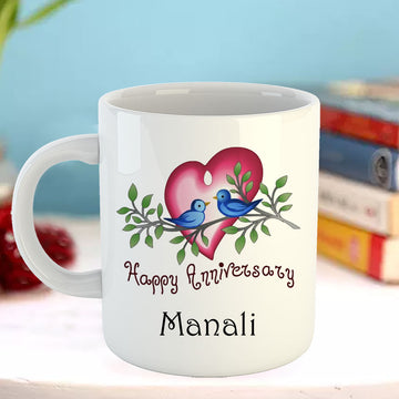 Chillaao  Personalised Happy Wedding anniversary  White Mug