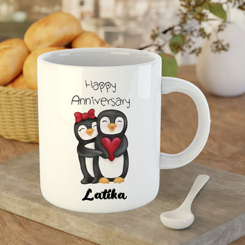 Chillaao Happy Anniversary Personalised  White Mug