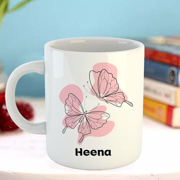 Chillaao Personalised Abstract Butterfly White Mug
