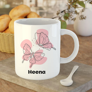 Chillaao Personalised Abstract Butterfly White Mug