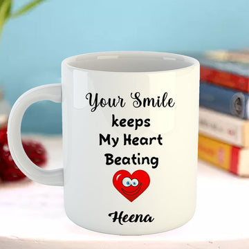 Chillaao You Smile Keep Heart Beating White Mug