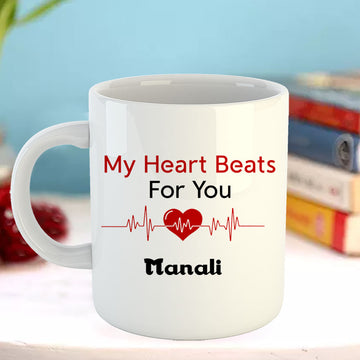 Chillaao My Heart Beats For You White Mug
