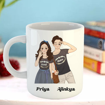 Chillaao Soul Mate Personalised  White Mug