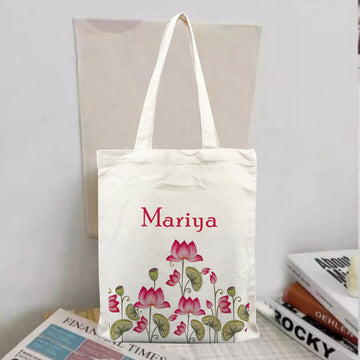 Chillaao Lotus Flower Personalised Tote Bag