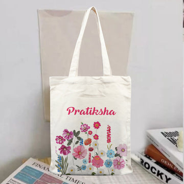 Chillaao Flower Personalised Tote Bag