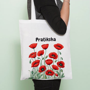 Chillaao Flower Lollipop Red Flowers Personalised Tote Bag