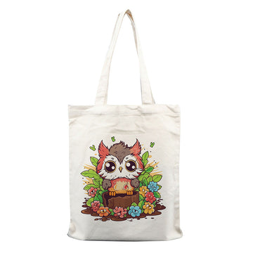 Chillaao- Owl in Garden Tote Bag