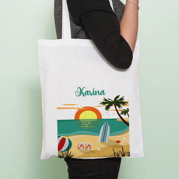Chillaao Seaside resort Personalised Tote Bag