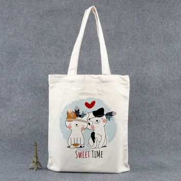 Chillaao cat couple sweet time  tote bag