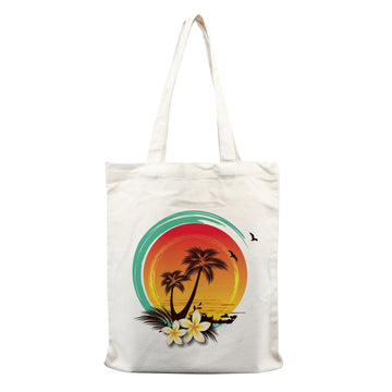 Chillaao sunset on beach tote bag