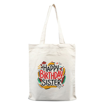 Chillaao Happy birthday sister  tote bag