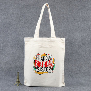 Chillaao Happy birthday sister  tote bag