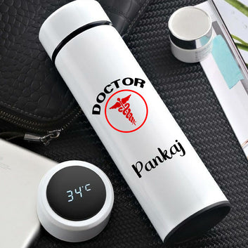 CHILLAAO PERSONALISED TEMPERATURE BOTTLE ( White )