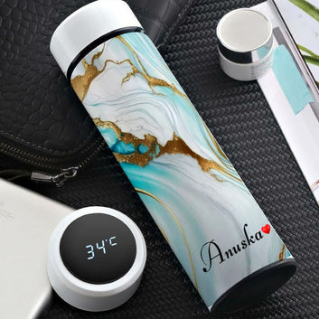Chillaao Marble Pattern Temperature Bottle White