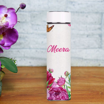 Chillaao Flower & Bird Temperature Bottle White