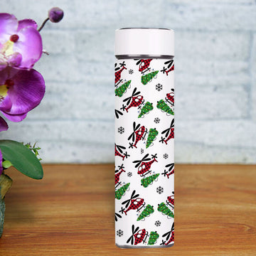 Chillaao Christmas helicopter with Christmas tree White Temperature Bottle