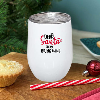 Chillaao Dear Santa please bring wine Wine Mug