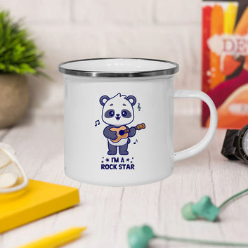 I am Rock Star Panda Enamel Mug