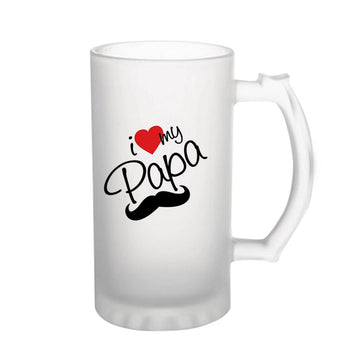 Chillaao I Love My Papa Beer Mug
