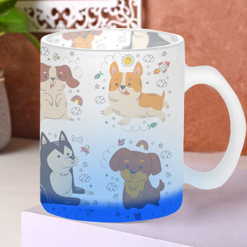 Chillaao Cute Dog Pattern Glass Mug