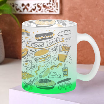 Chillaao Good Food Green Glass Mug