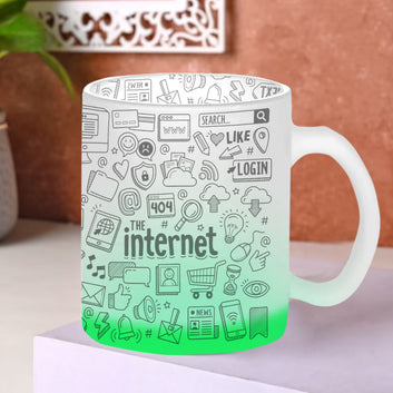Chillaao The Internet Green Glass Mug