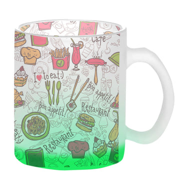 Chillaao Restaurant DoodleGreen Glass Mug