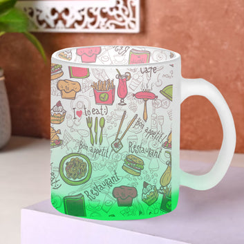 Chillaao Restaurant DoodleGreen Glass Mug