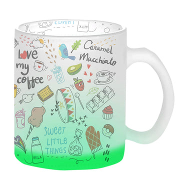 Chillaao I Love My Coffee Green Glass Mug