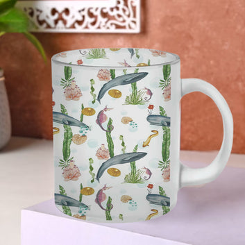 Chillaao Sea Dolphin pattern Glass Mug