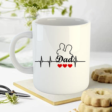 Chillaao Dad And Son Heartbeats Coffee Mug