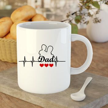 Chillaao Dad And Son Heartbeats Coffee Mug